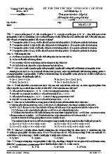 Đề thi thử học sinh giỏi cấp tỉnh Sinh học 12 - Mã đề 137 - Năm học 2016-2017 - Trường THPT Văn Hiến